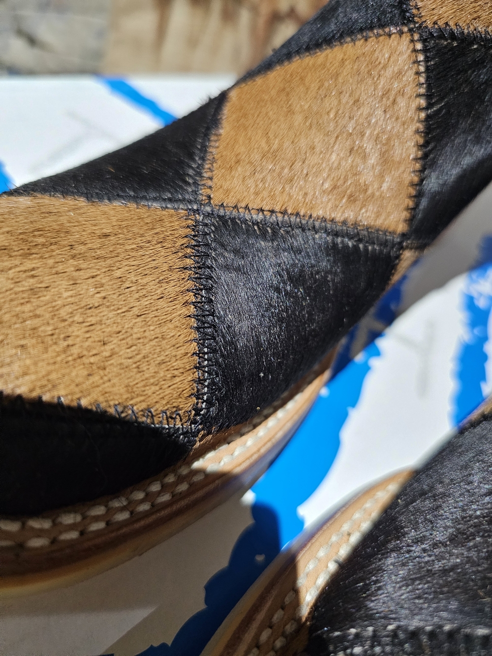 Women Tin Haul 'Fuzzy Wuzzy' Hair-On-Hide Western Western Boots, NIB - Picture 2 of 10